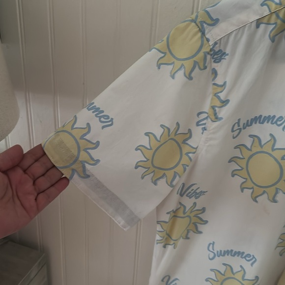 Free Planet Daily Short Sleeves Tropical Vibes Shirt sz M - Picture 6 of 11